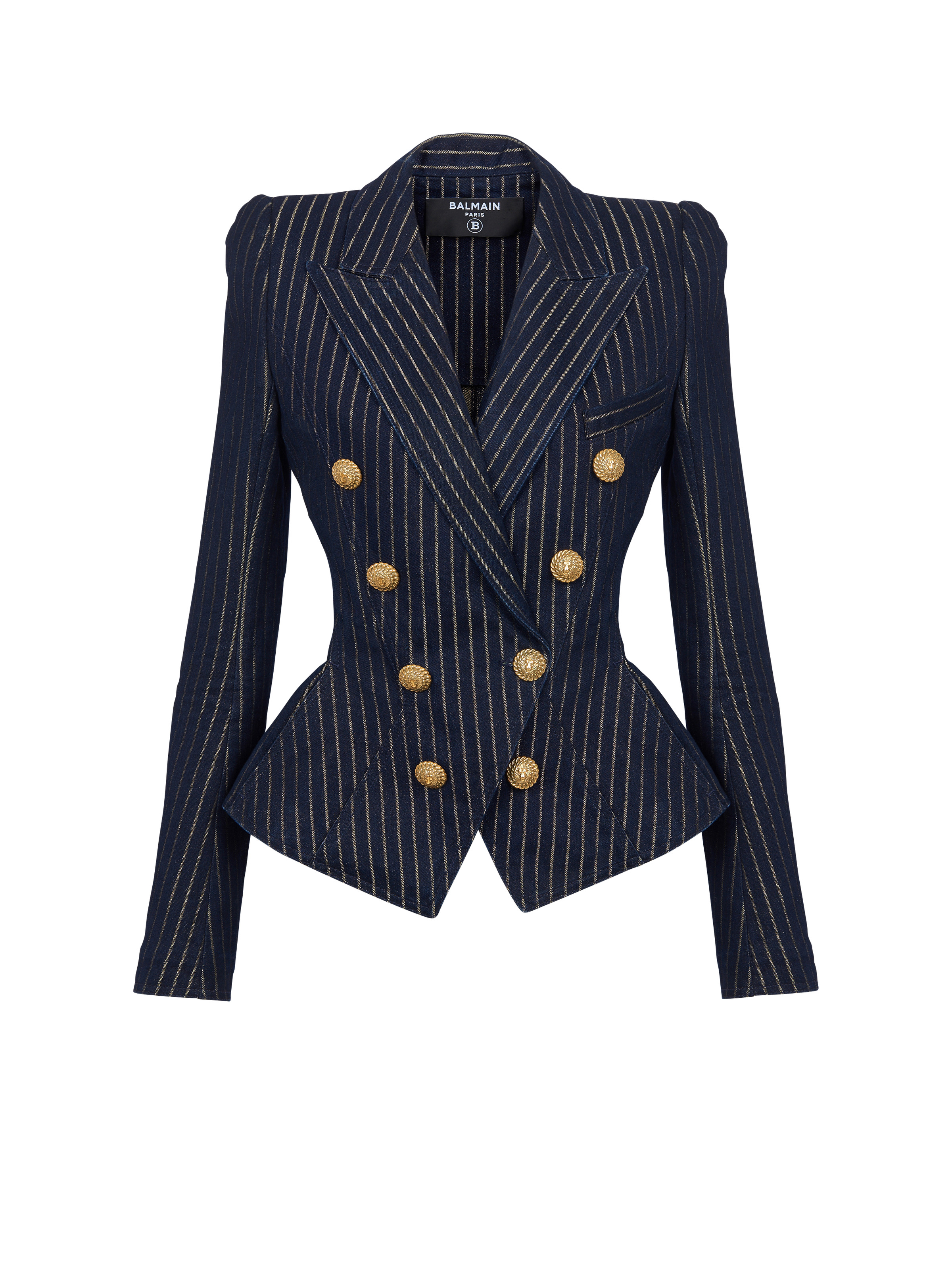 Denim jacket with lurex stripes - 1