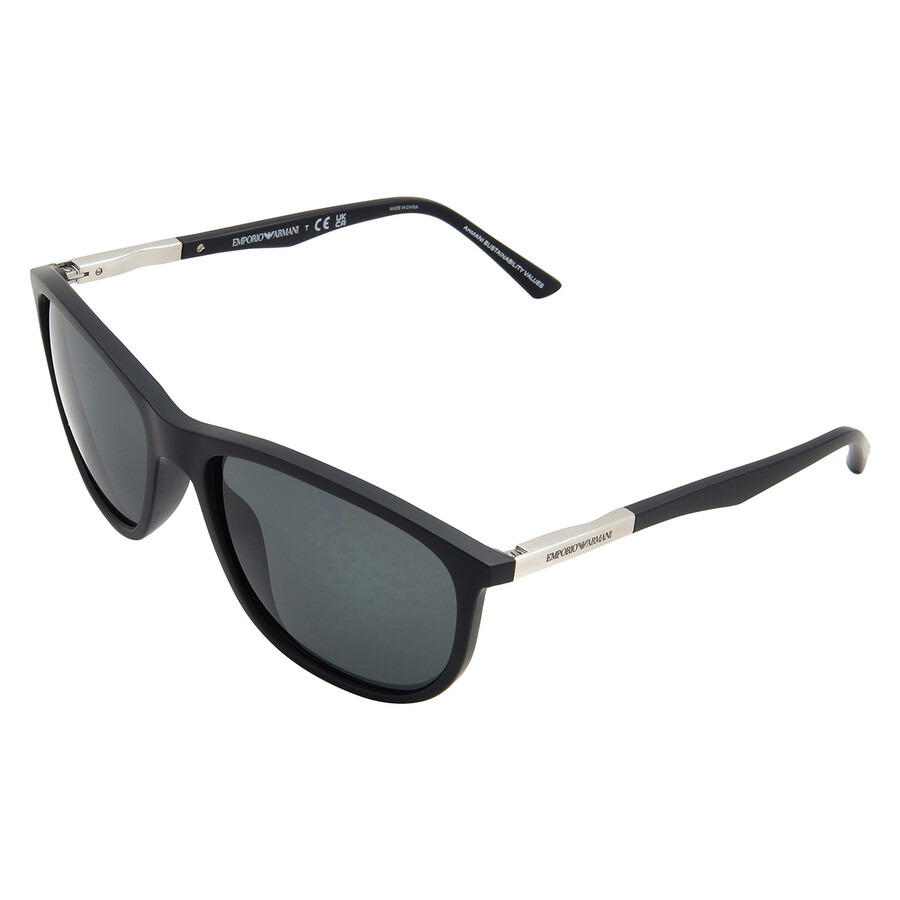Emporio Armani Dark Grey Oval Men's Sunglasses EA4201 500187 58 - 4
