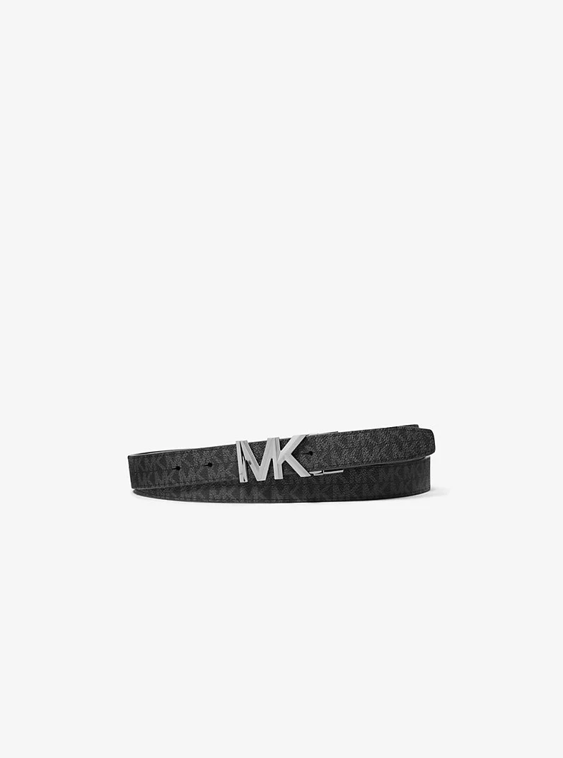 Reversible Signature Logo and Leather Belt - 1
