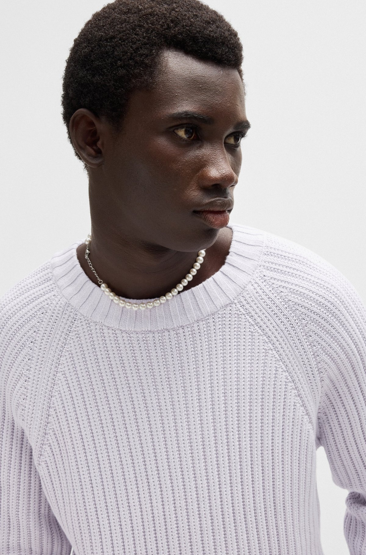 REGULAR-FIT SWEATER IN RIBBED COTTON - 3
