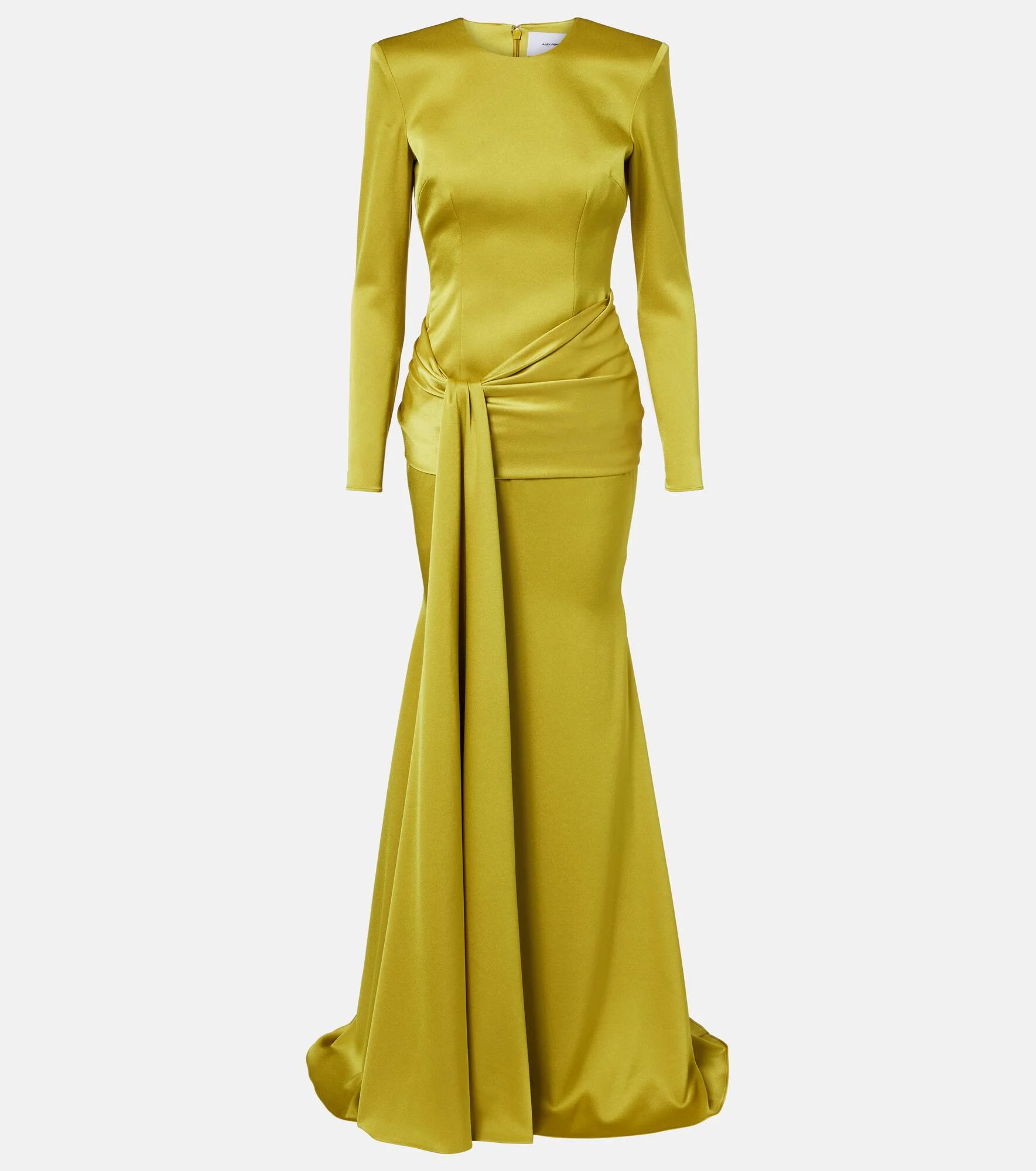 Draped sash satin crêpe gown - 1