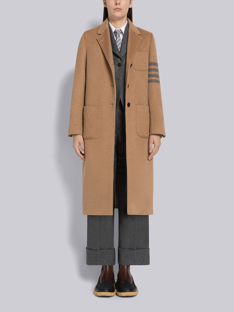 Coat Weight Camel Hair 4-Bar Sack Overcoat 4