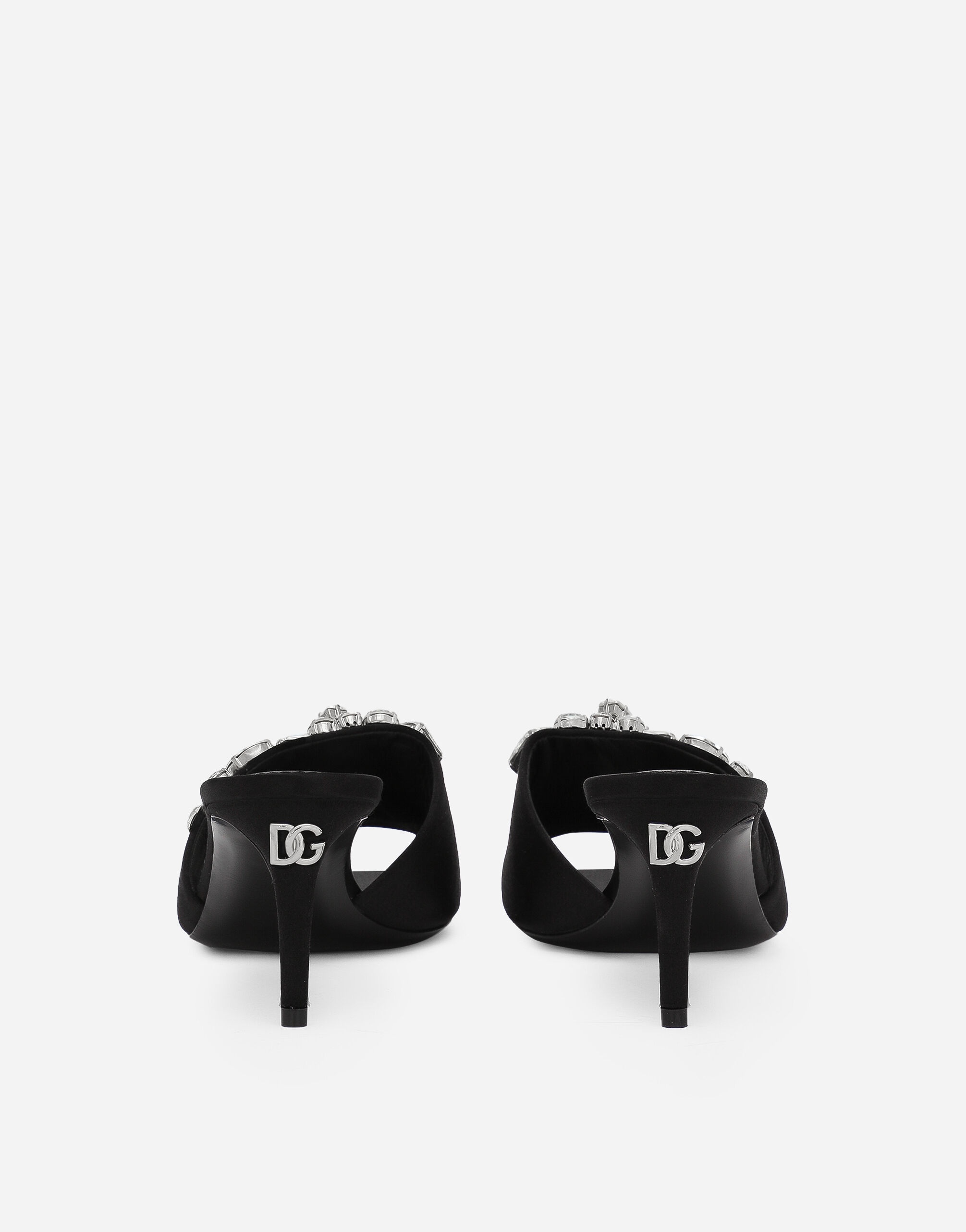 Satin mules with embroidery - 3
