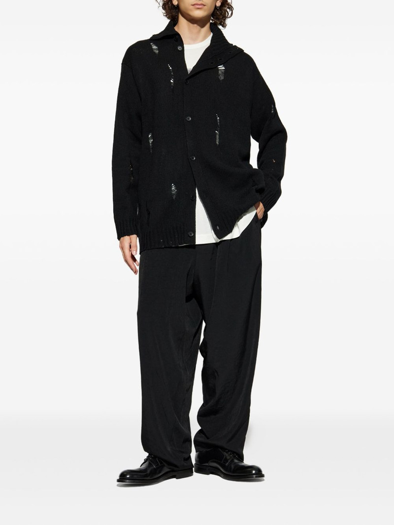 Yohji Yamamoto distressed buttoned cardigan outlook