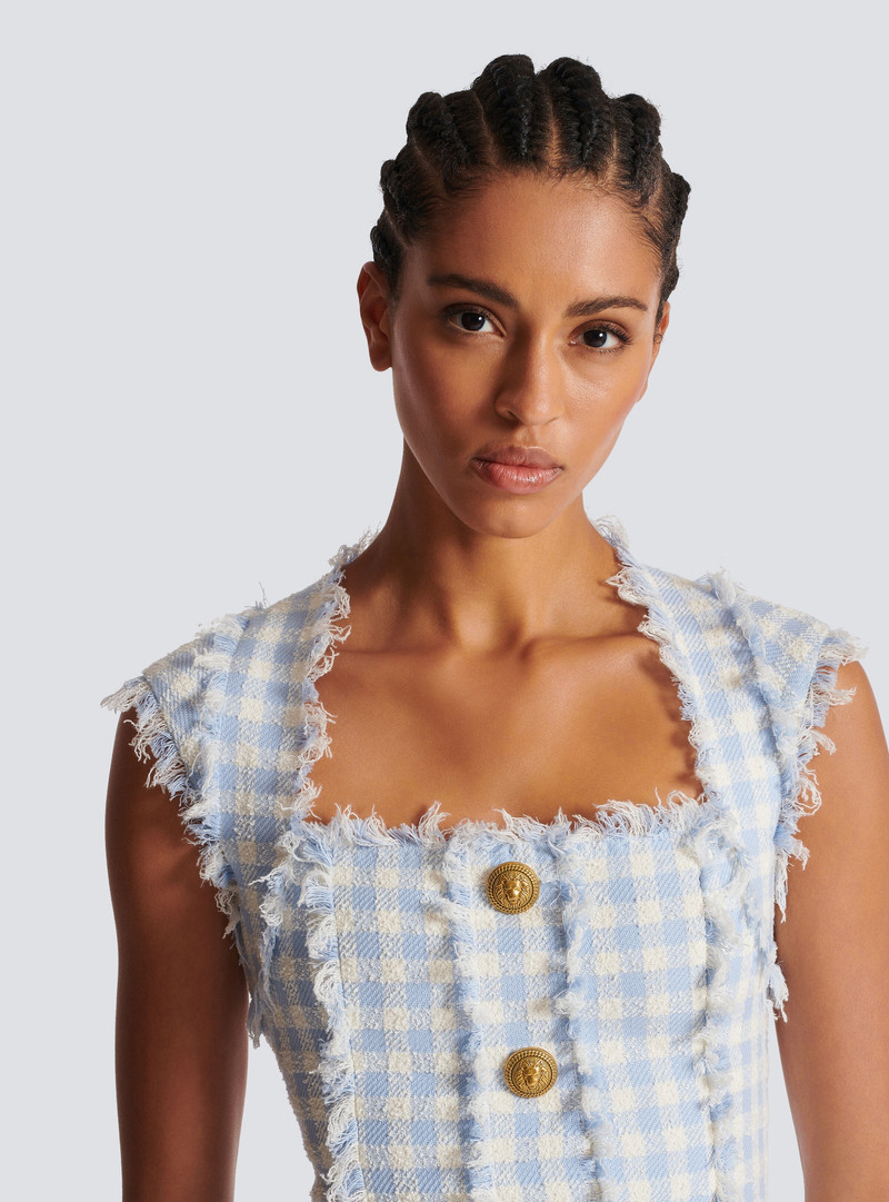 Gingham tweed dress 8
