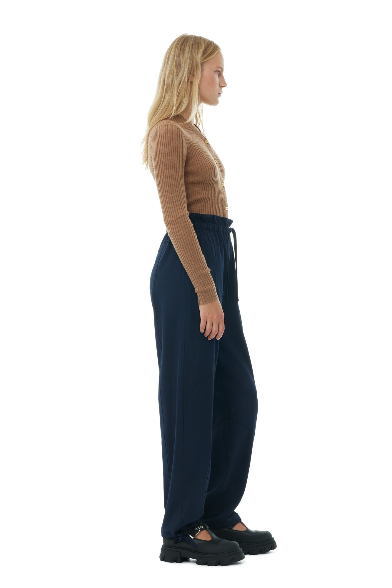 BLUE LIGHT ELASTICATED WAIST PANTS - 4