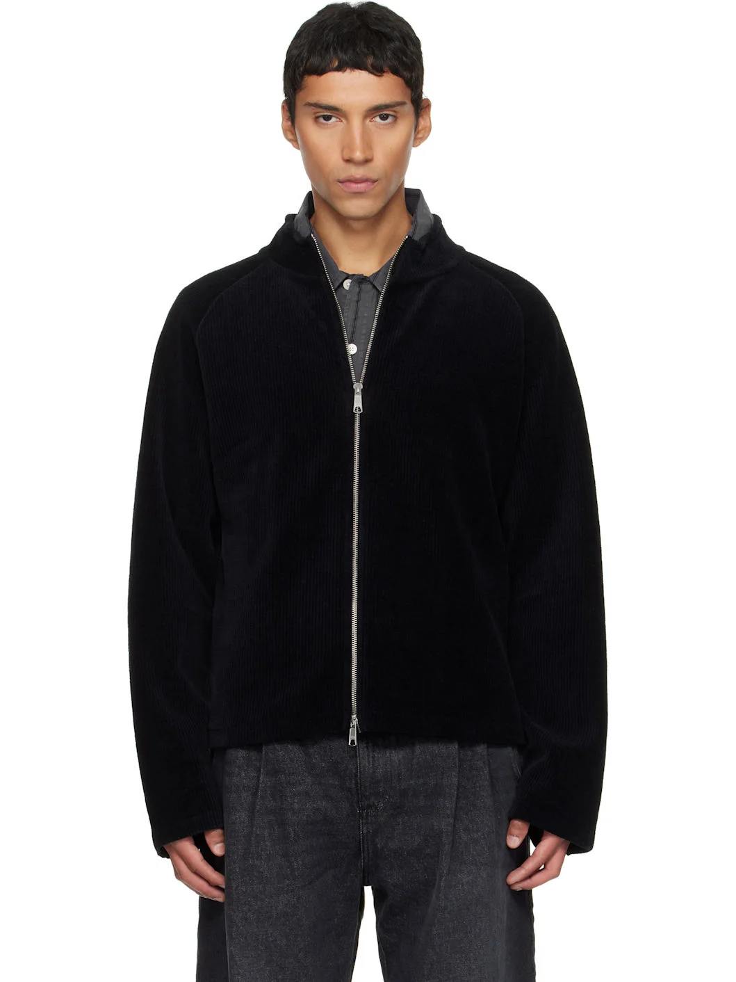 Black Leisure Zip Up Jacket - 1