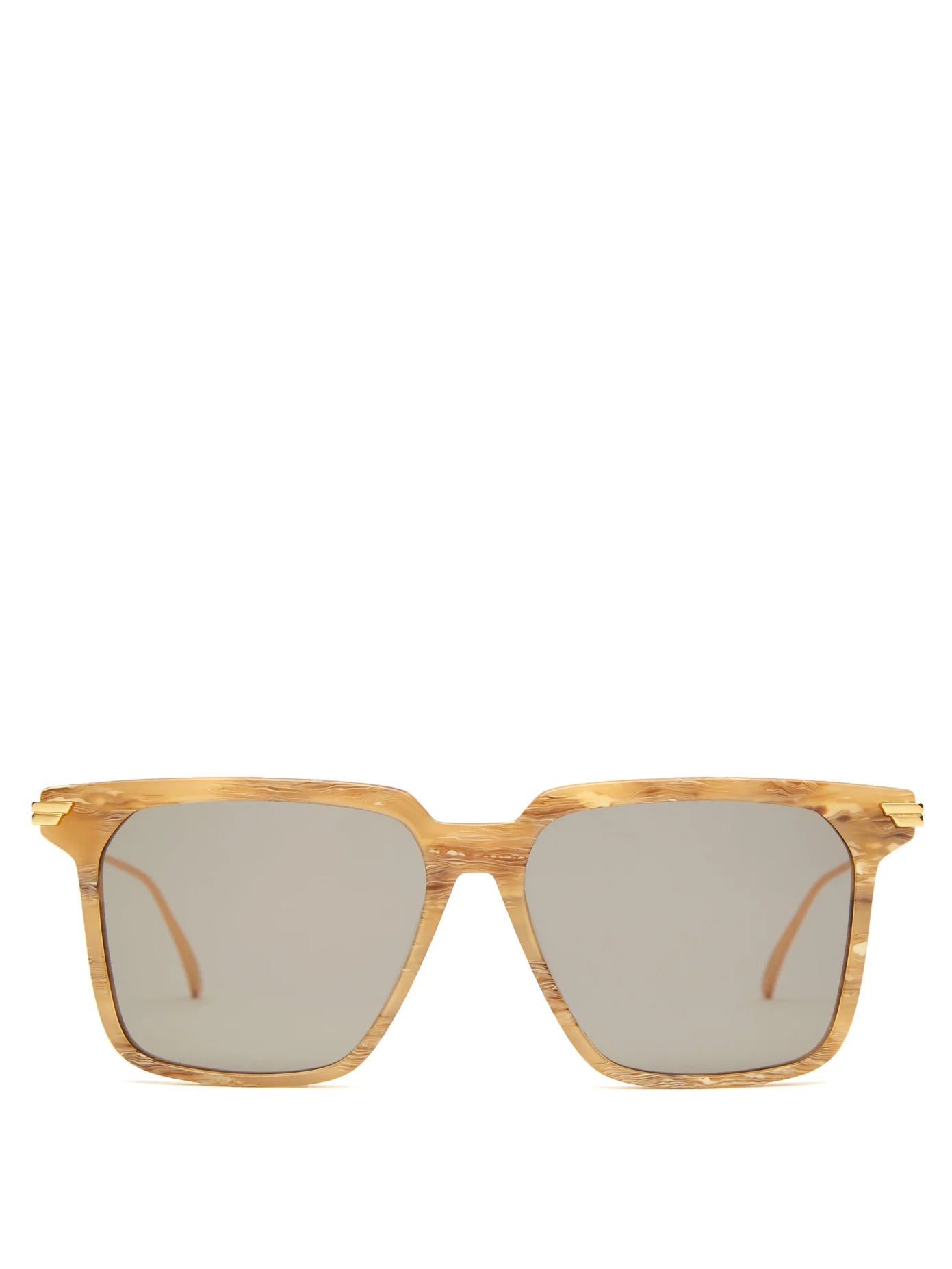 Marbled-effect square acetate sunglasses - 1