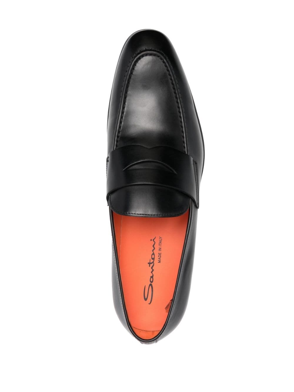 polished leather penny loafers - 4