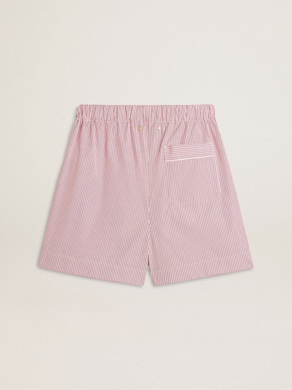 Shorts in striped cotton poplin - 6