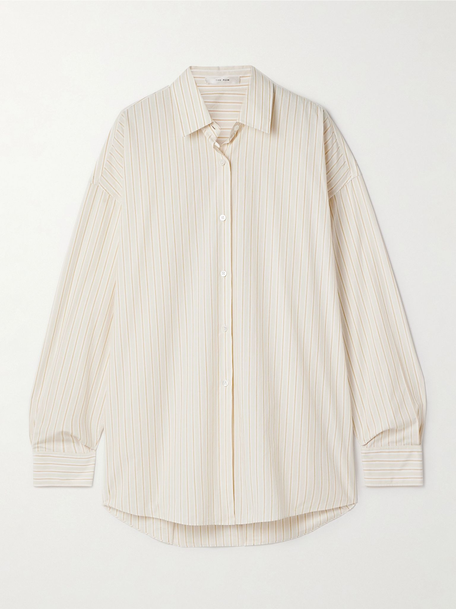 Caster oversized striped cotton-poplin shirt Off-white - 1
