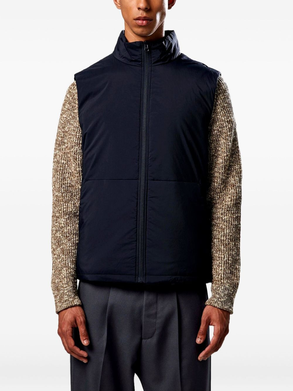 zip-neck quilted gilet - 3