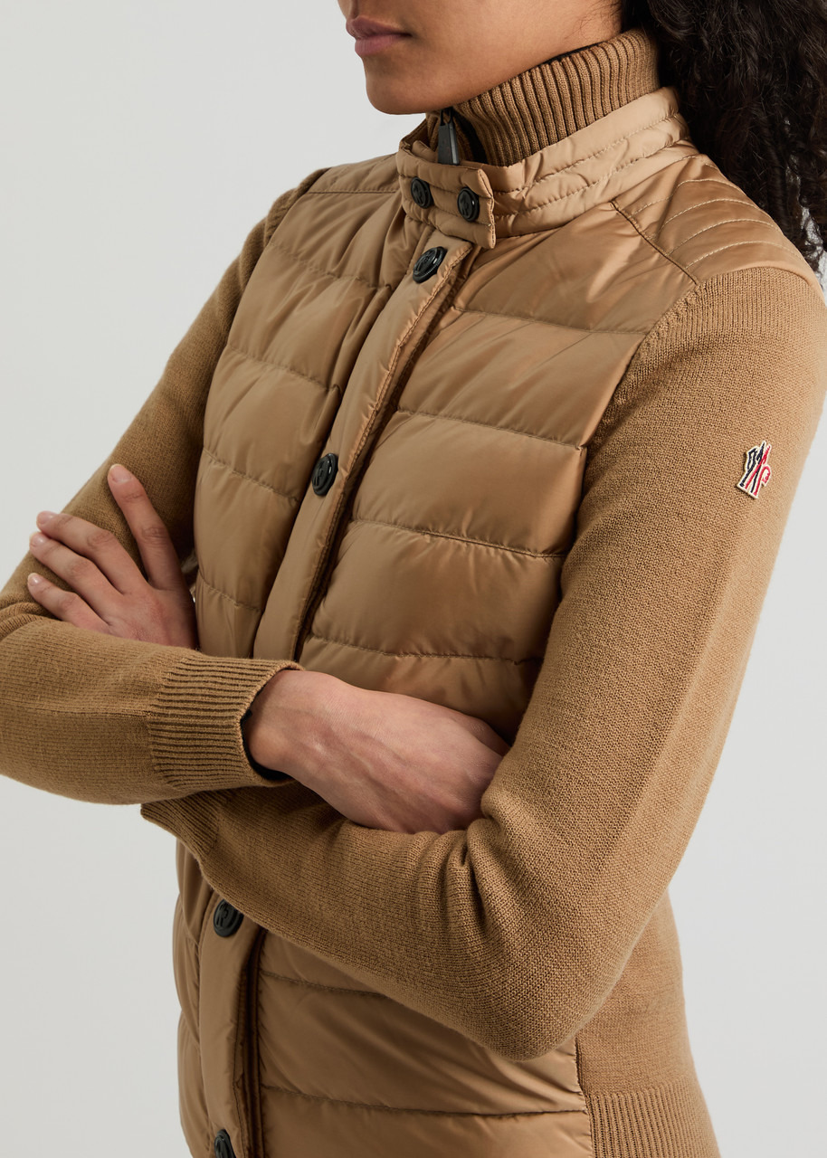 Moncler Logo Quilted Shell and Wool-blend Cardigan - 5