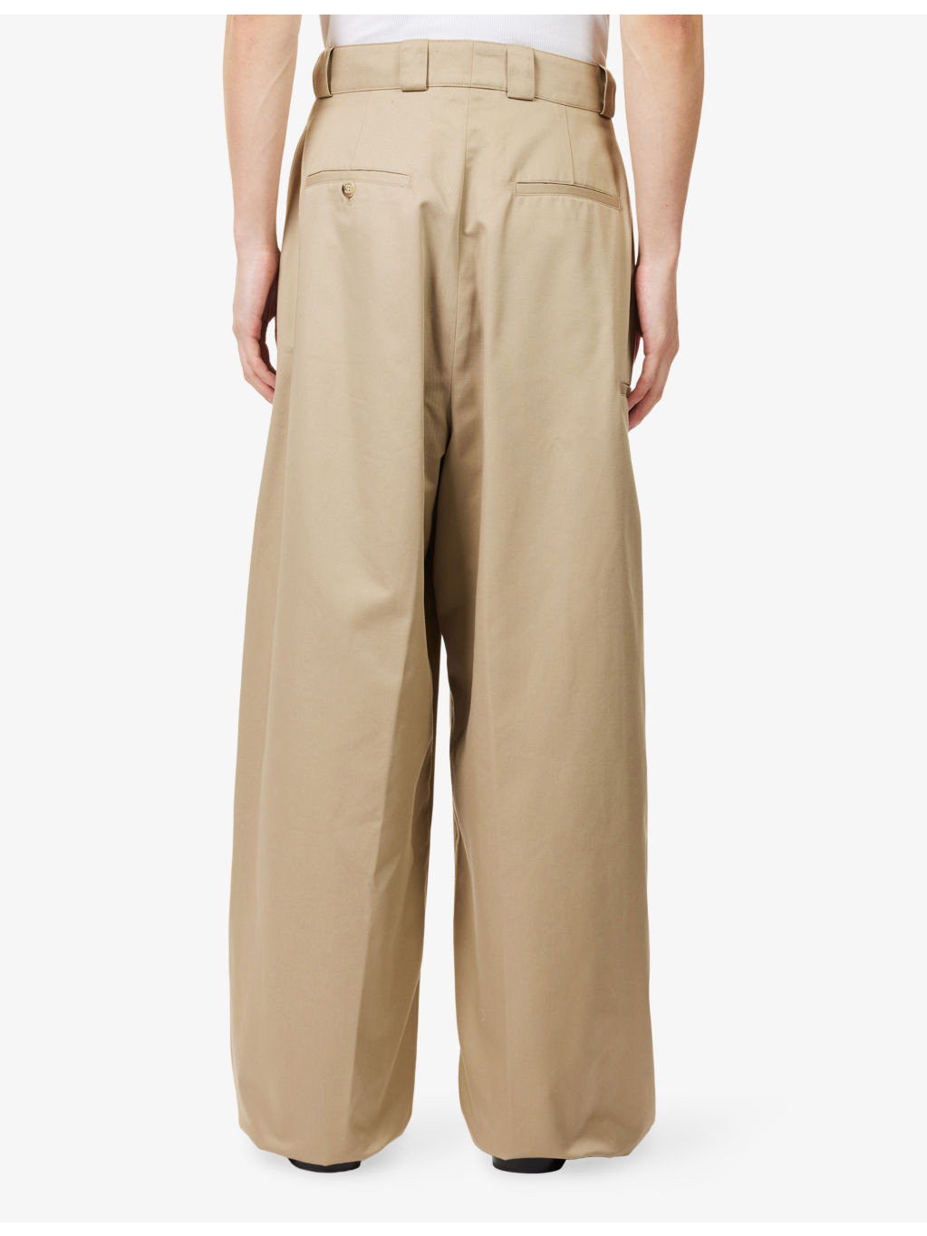 Cholo Wide-Leg Cotton Blend Chino Trousers - 4