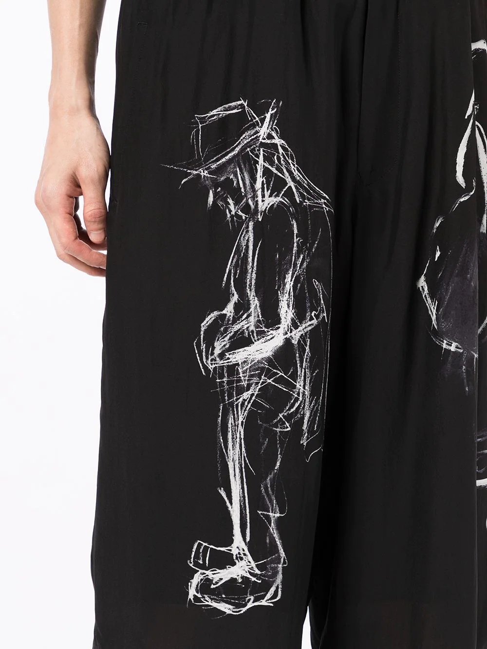 abstract-print silk shorts - 5