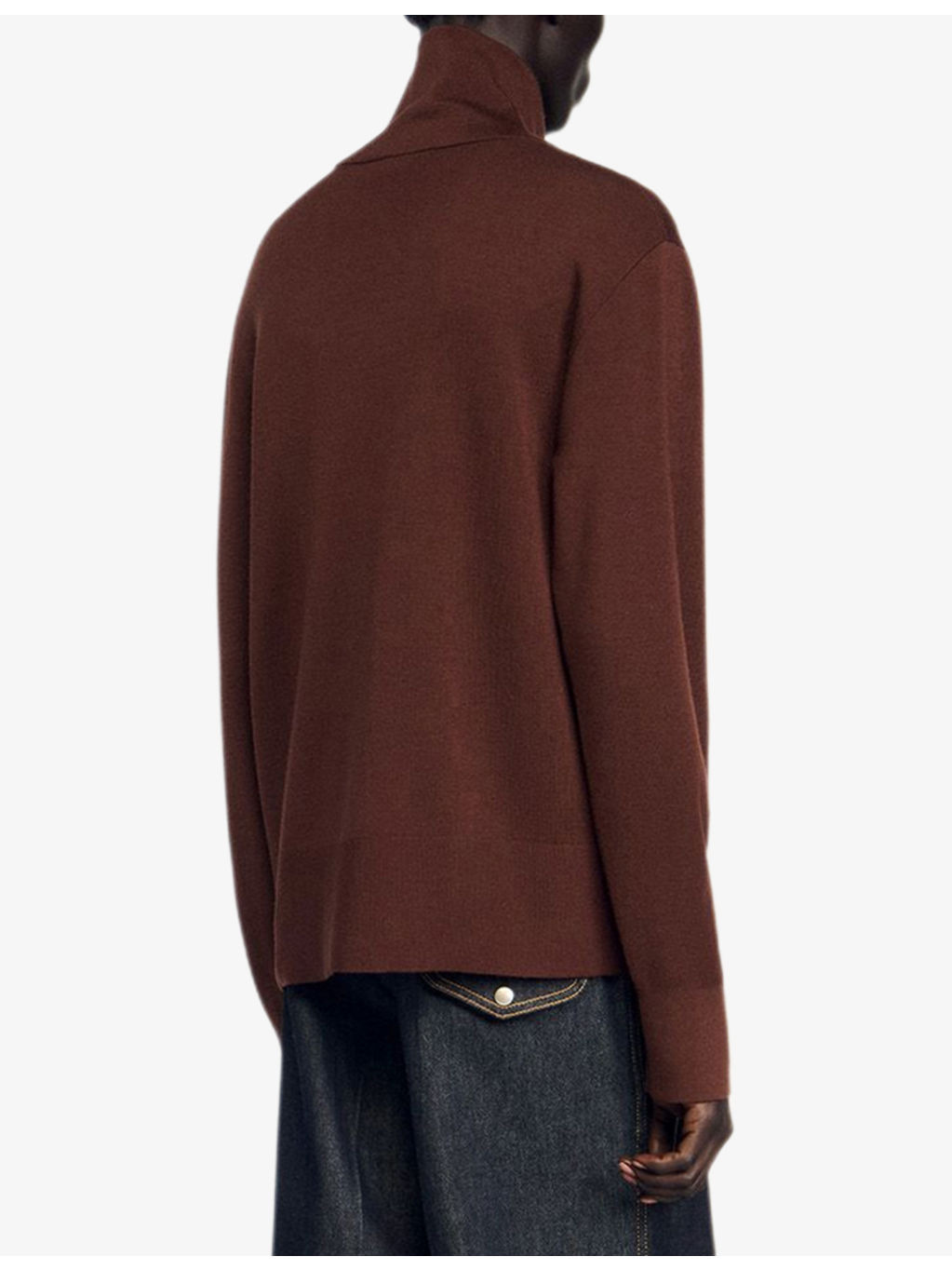 High-Neck Long-Sleeves Wool Trucker Jacket - 4
