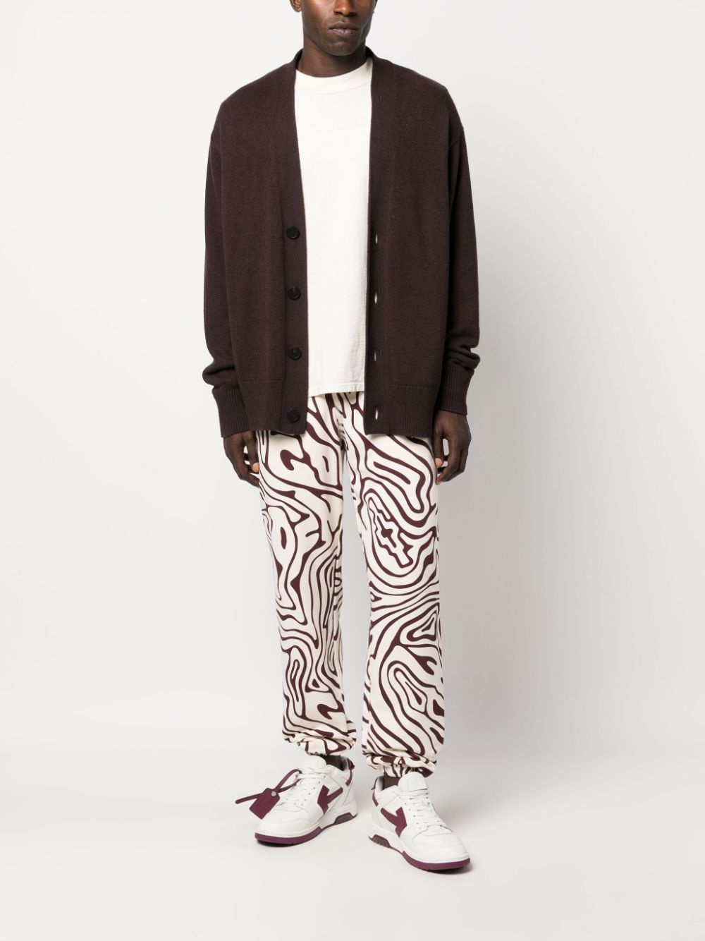 swirl-print cotton track pants - 2