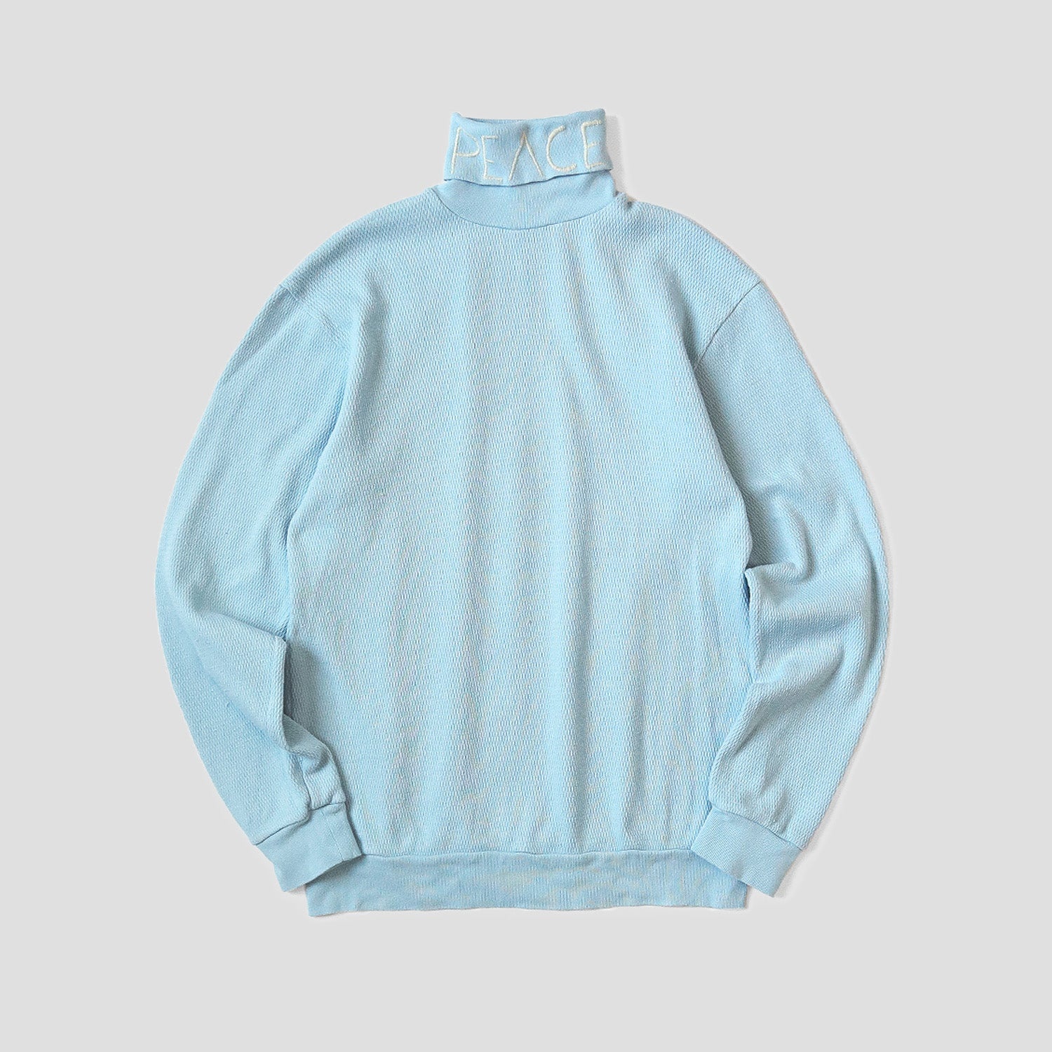 WAFFLE JERSEY TURTLE NECK L/S T-SHIRTS (PEACE) - 1