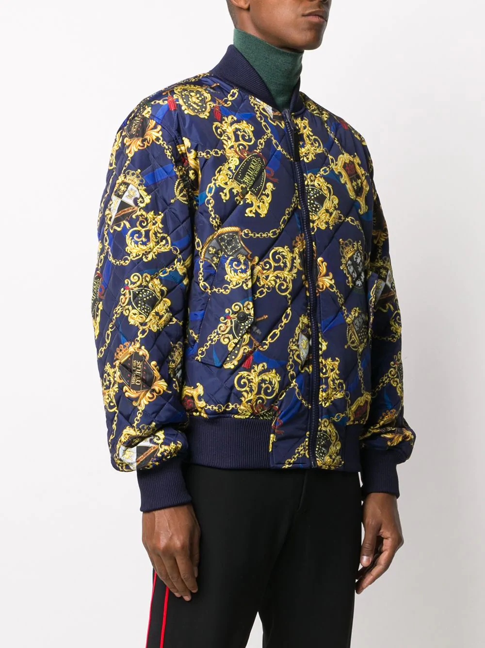 chain print bomber jacket - 3