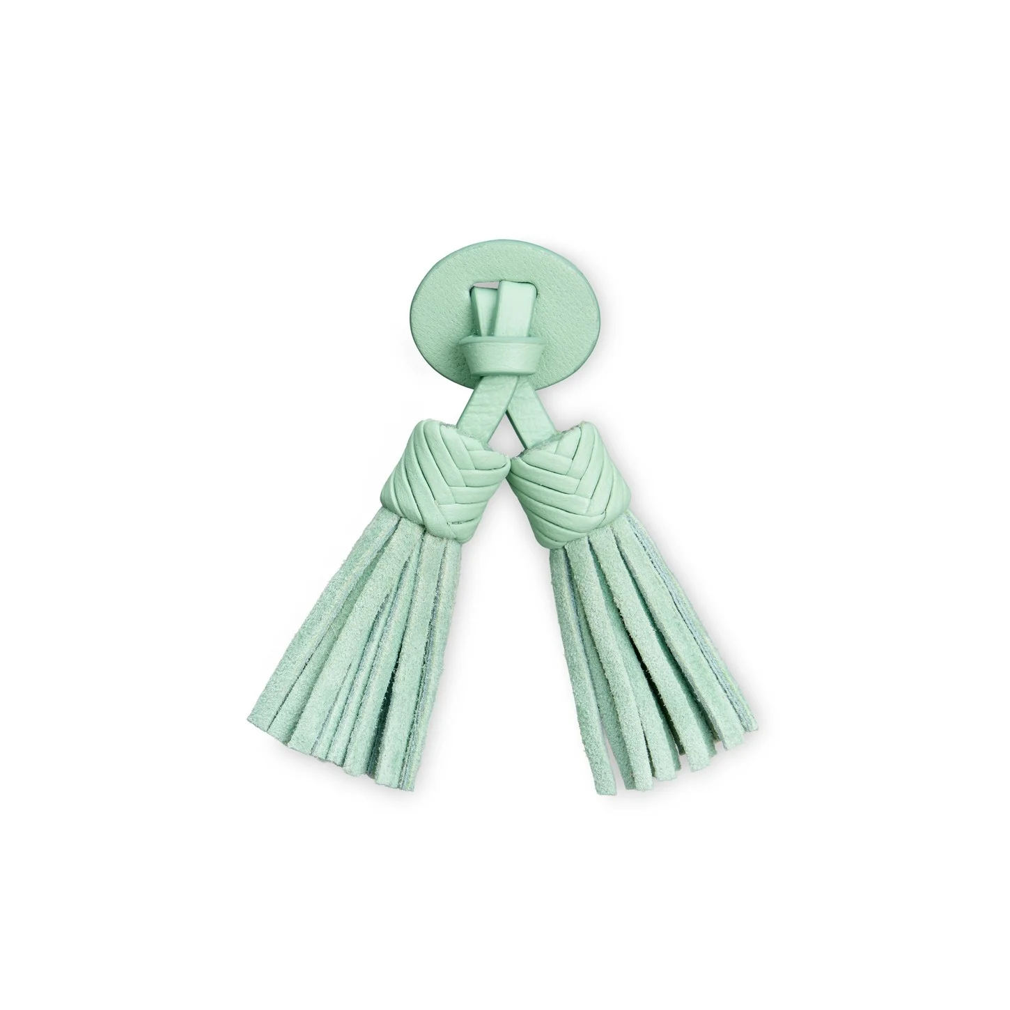 Light green leather and suede Santoni Icona Serpentine tassels - 1