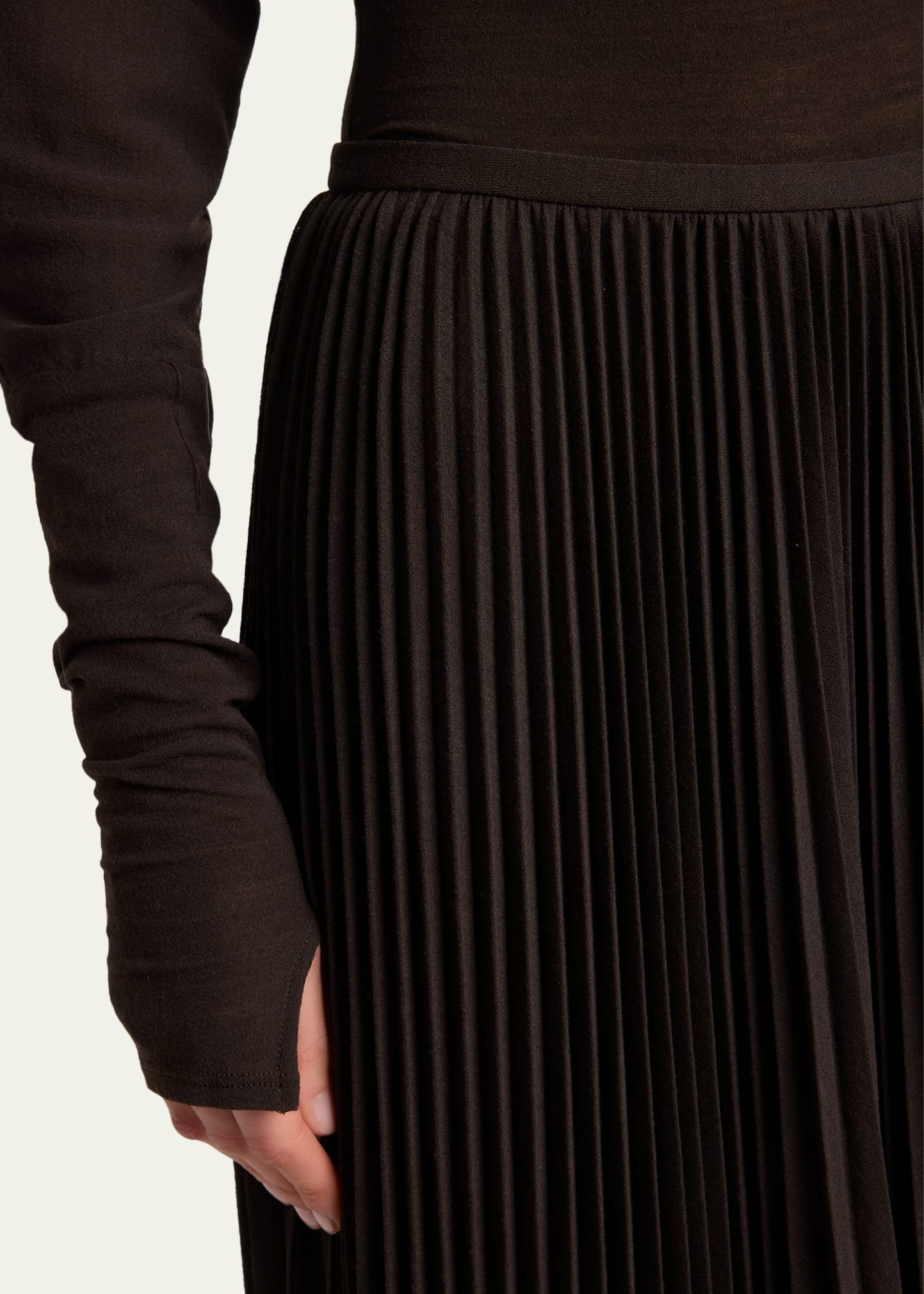 Eda Pleated Jersey Midi Skirt - 5