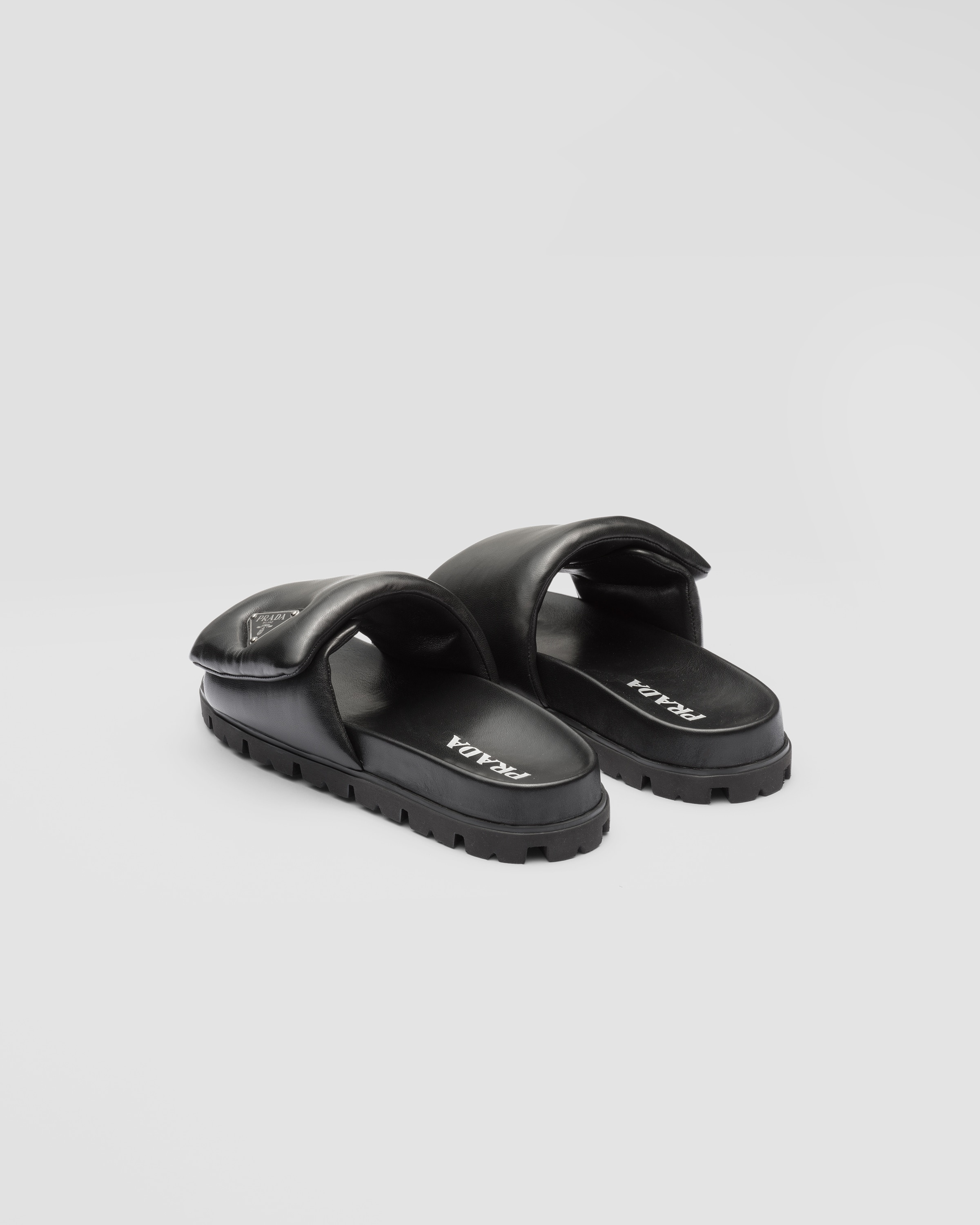 Soft padded nappa leather slides - 5