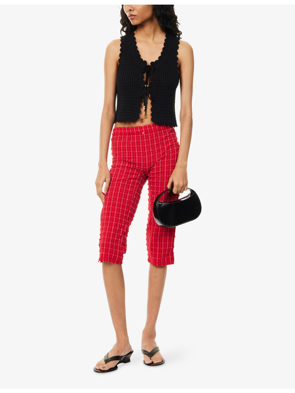 Textured-Knit Open-Front Knitted Cotton And Cashmere Top - 2