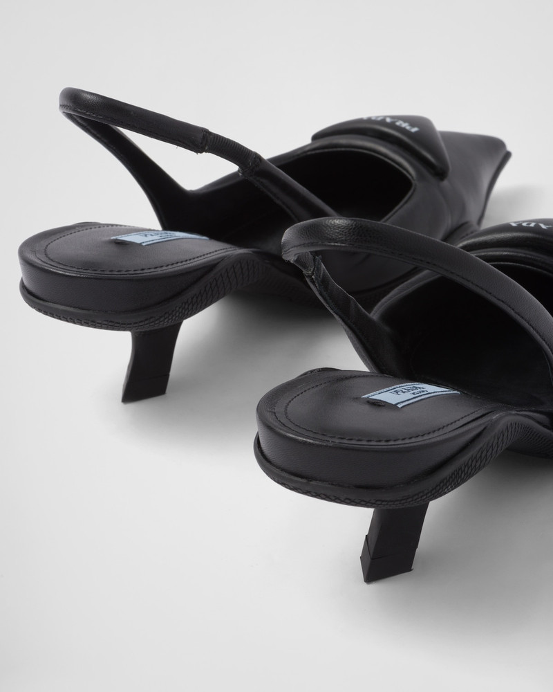 Soft padded leather slingback pumps 7