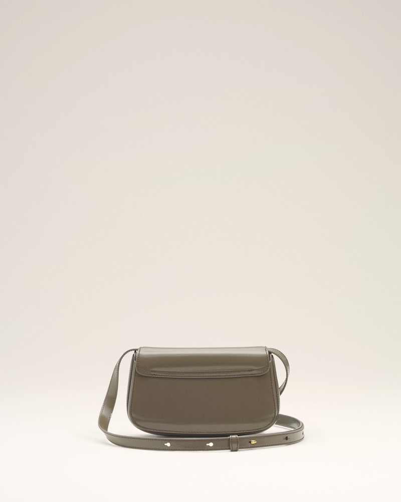 GREY GLAZED LEATHER SMALL CROSSBODY PARIS PARIS BAG 4