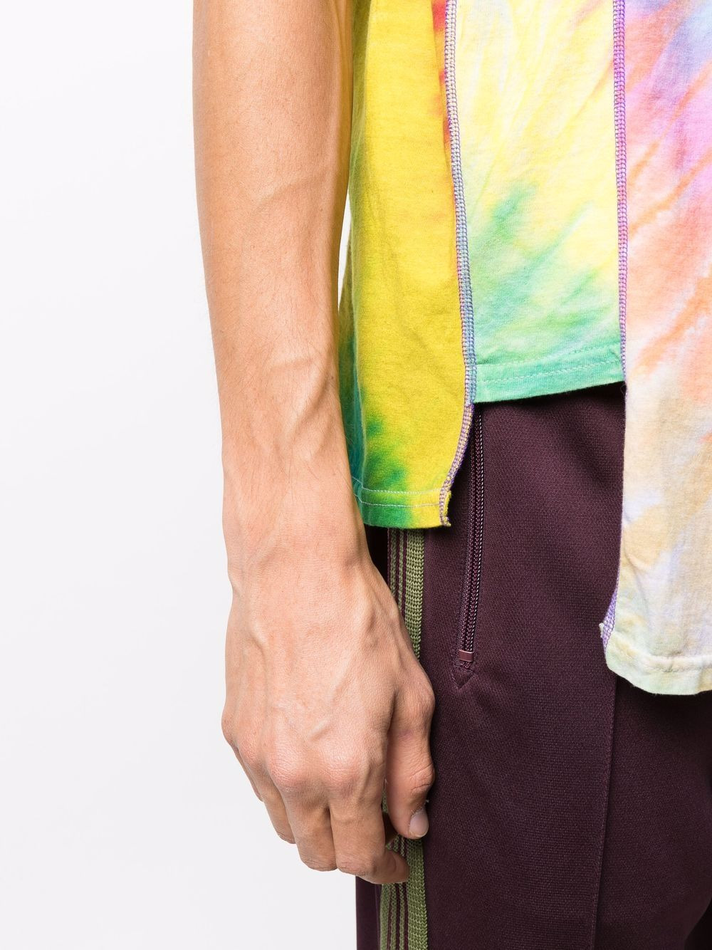 tie dye-print panelled T-shirt - 5