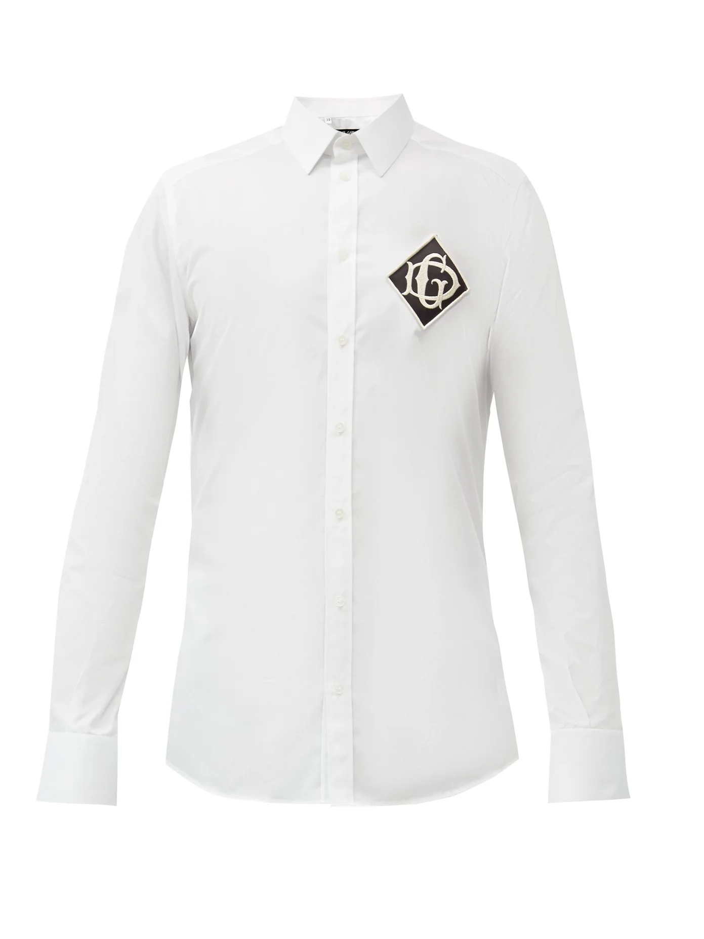 Logo-patch cotton-poplin shirt - 1