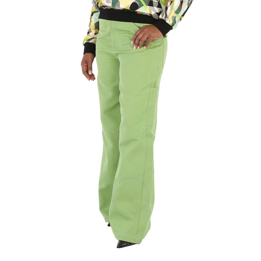 Petar Petrov - Petar Petrov Ladies Green Cotton Ramie Blend Genaro Trousers - 5