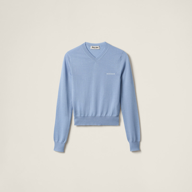 Silk and cashmere V-neck sweater 1