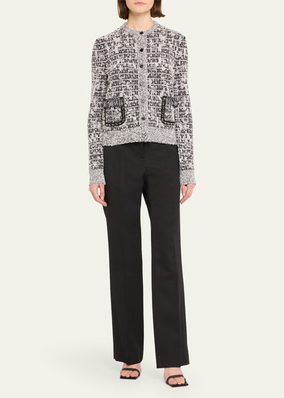 Givenchy Logo-Print Tweed-Knit Short Jacket outlook