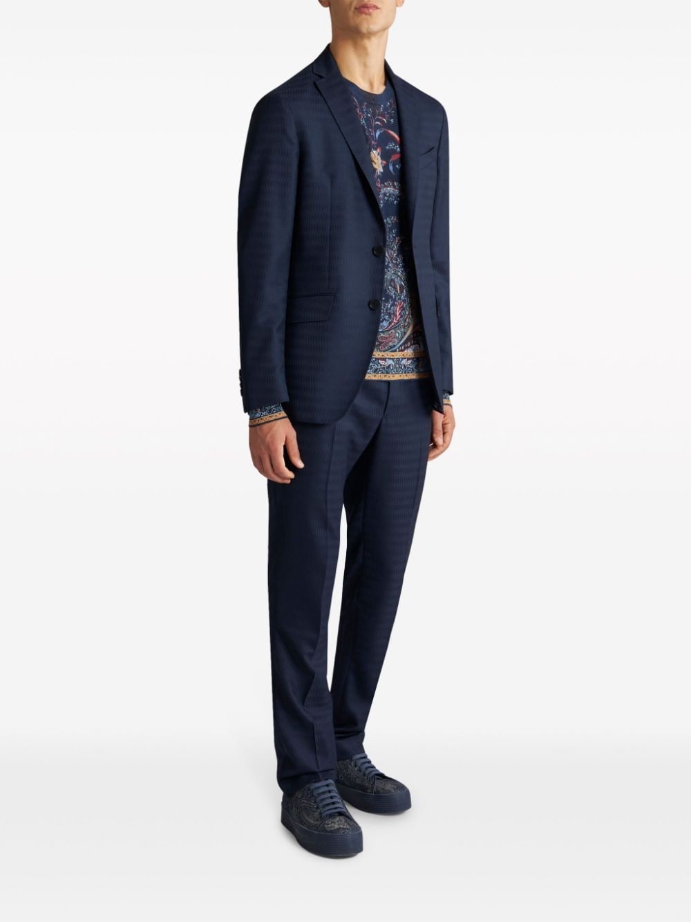 jacquard wool blazer - 2