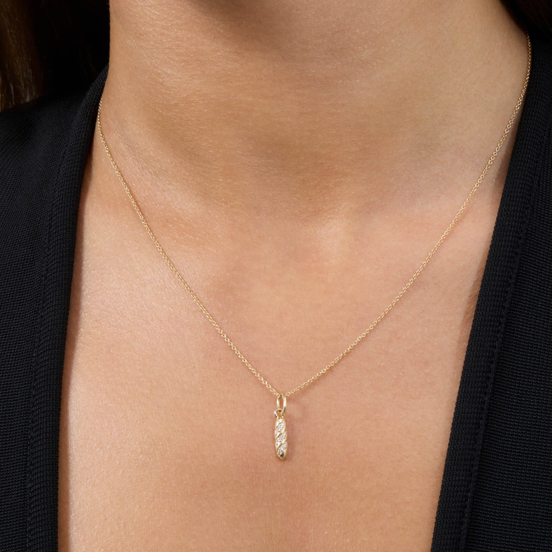 STONE AND STRAND Diamond Baguette Charm outlook