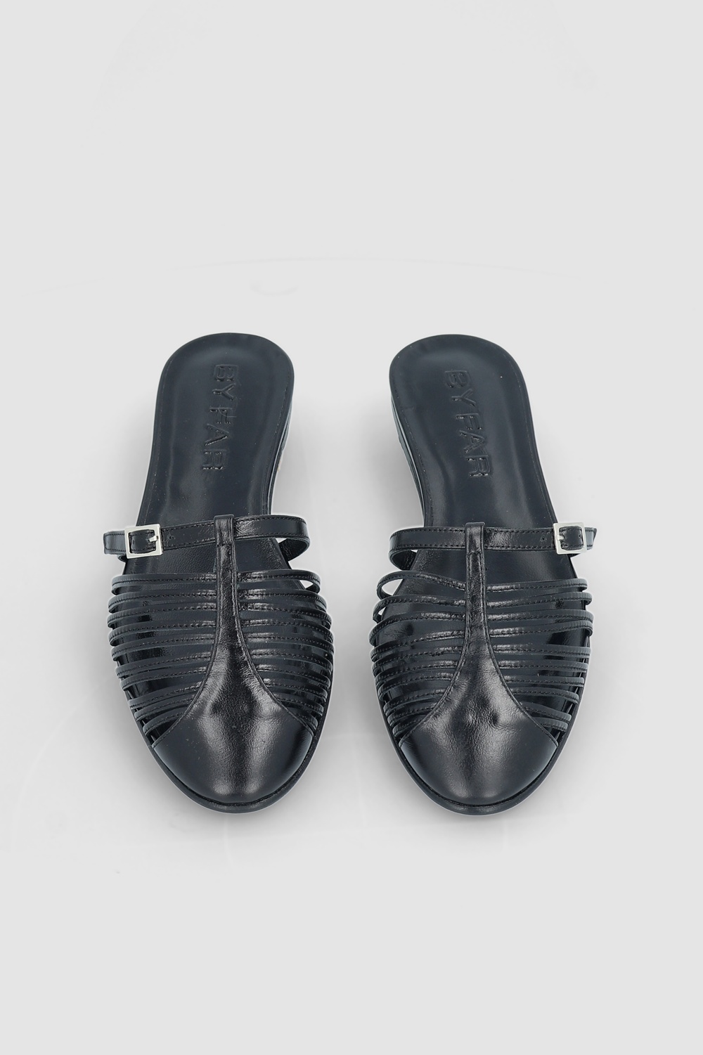 OSIP BLACK CREASED CALF LEATHER MULE - 3