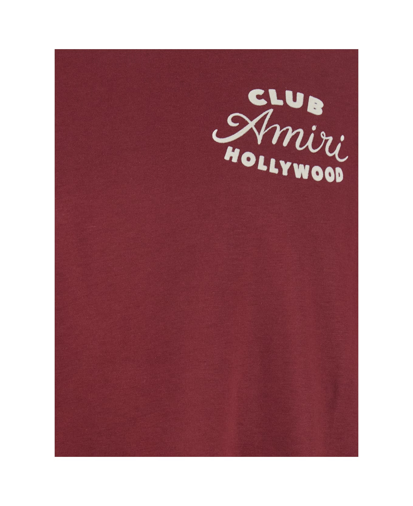 Bordeaux Crewneck T-shirt With Logo Lettering On The Front And Maxi Logo Print On The Rear In Cotton - 3