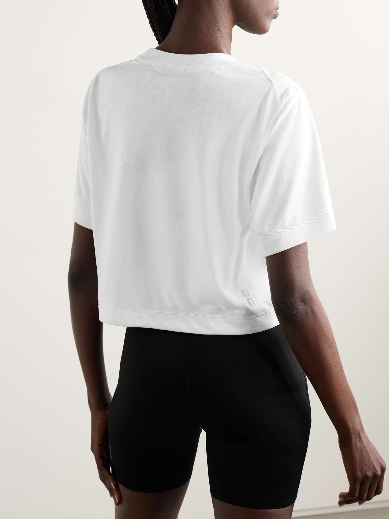 Train cropped recycled-jersey T-shirt White - 3