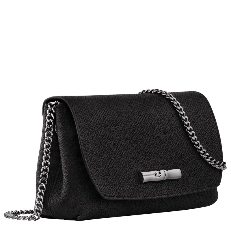 Roseau Clutch Black - Leather 3