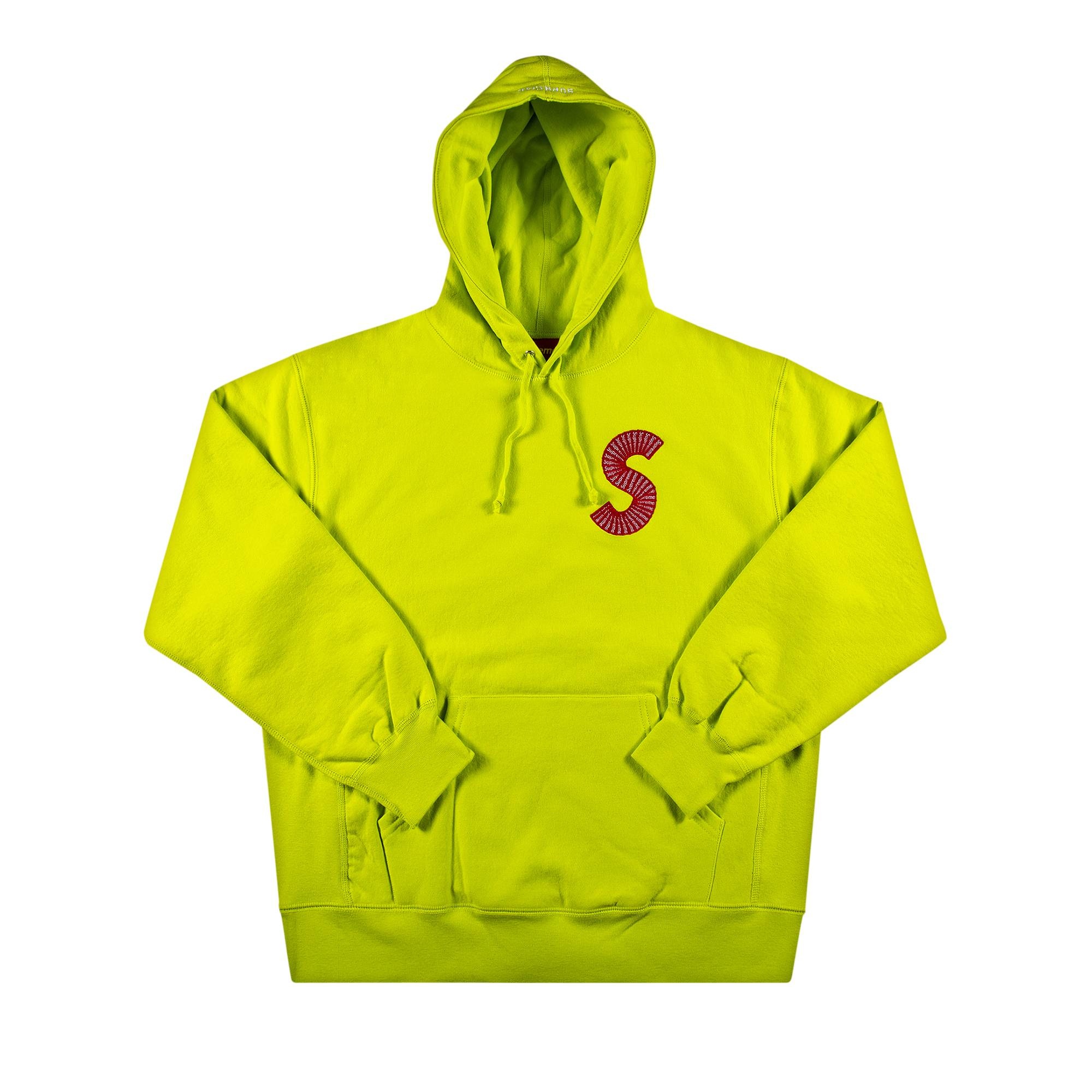 Supreme S Logo Hooded Sweatshirt 'Acid Green' - 1
