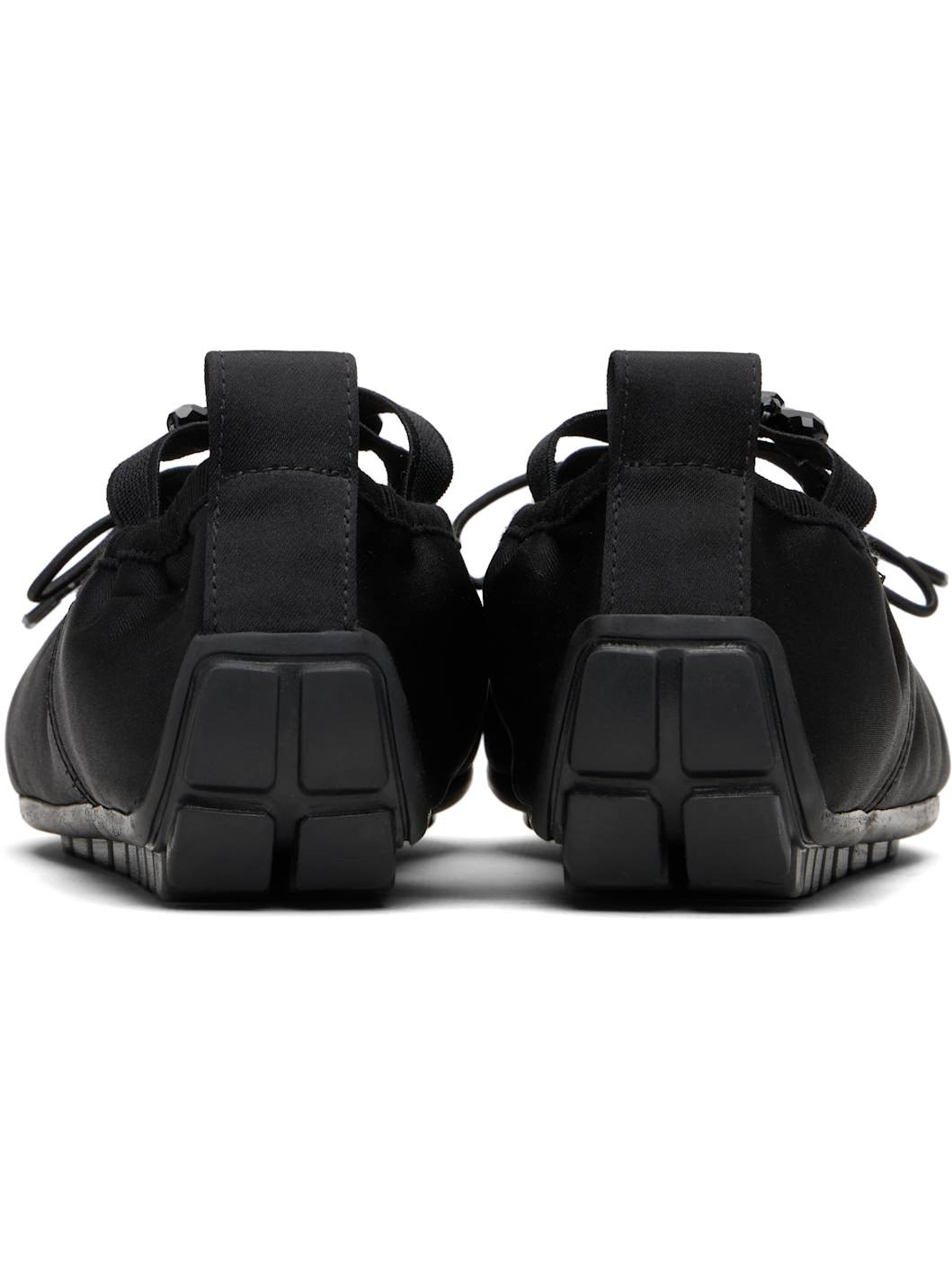 Black Embellished Grip Ballerina Flats - 2