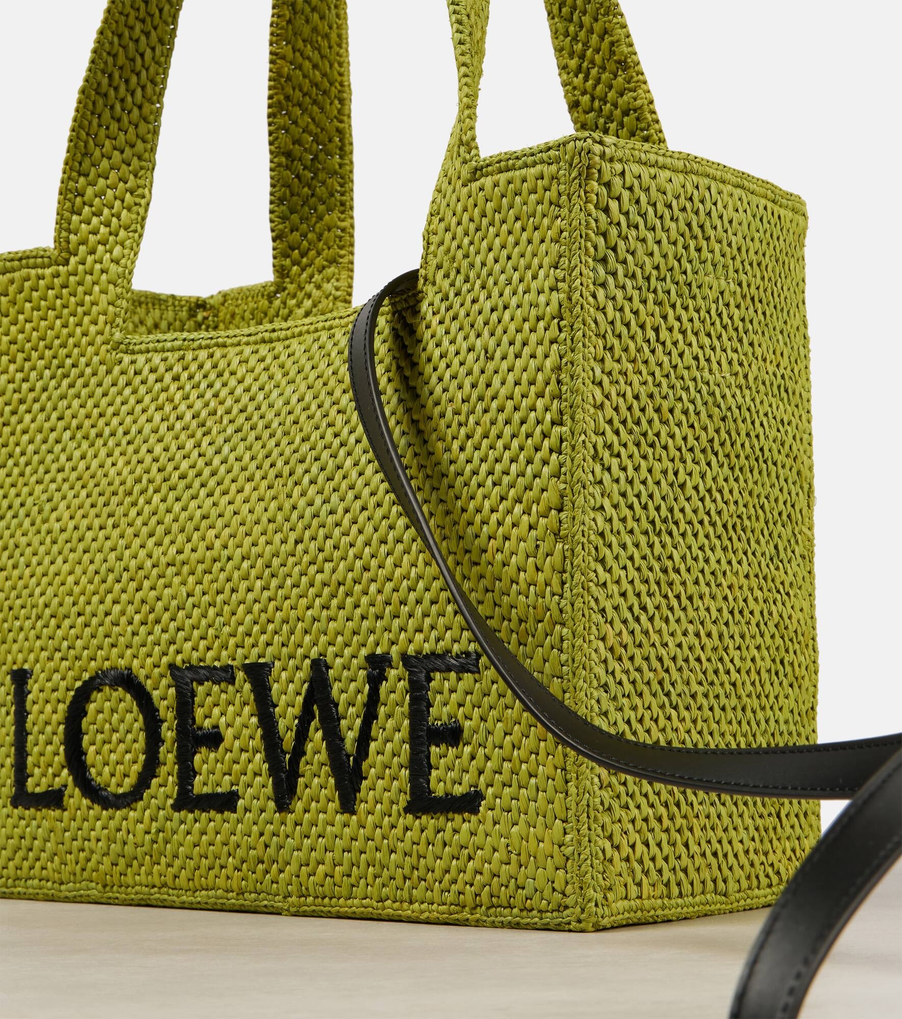 Paula's Ibiza Font Medium raffia tote bag - 6