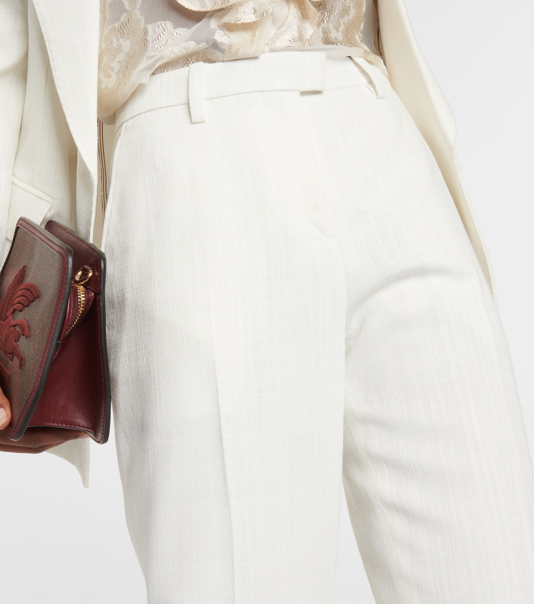 Mid-rise flared pants - 4