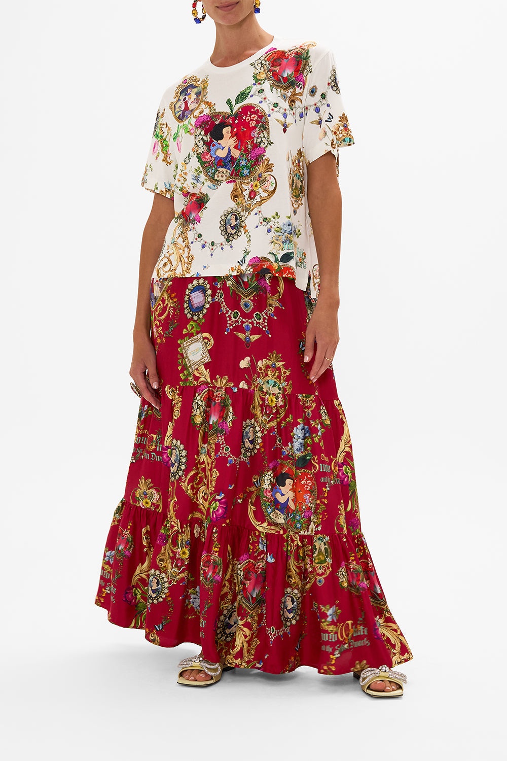 HIGH WAISTED TIERED SKIRT JUST ONE BITE SNOW WHITE - 8