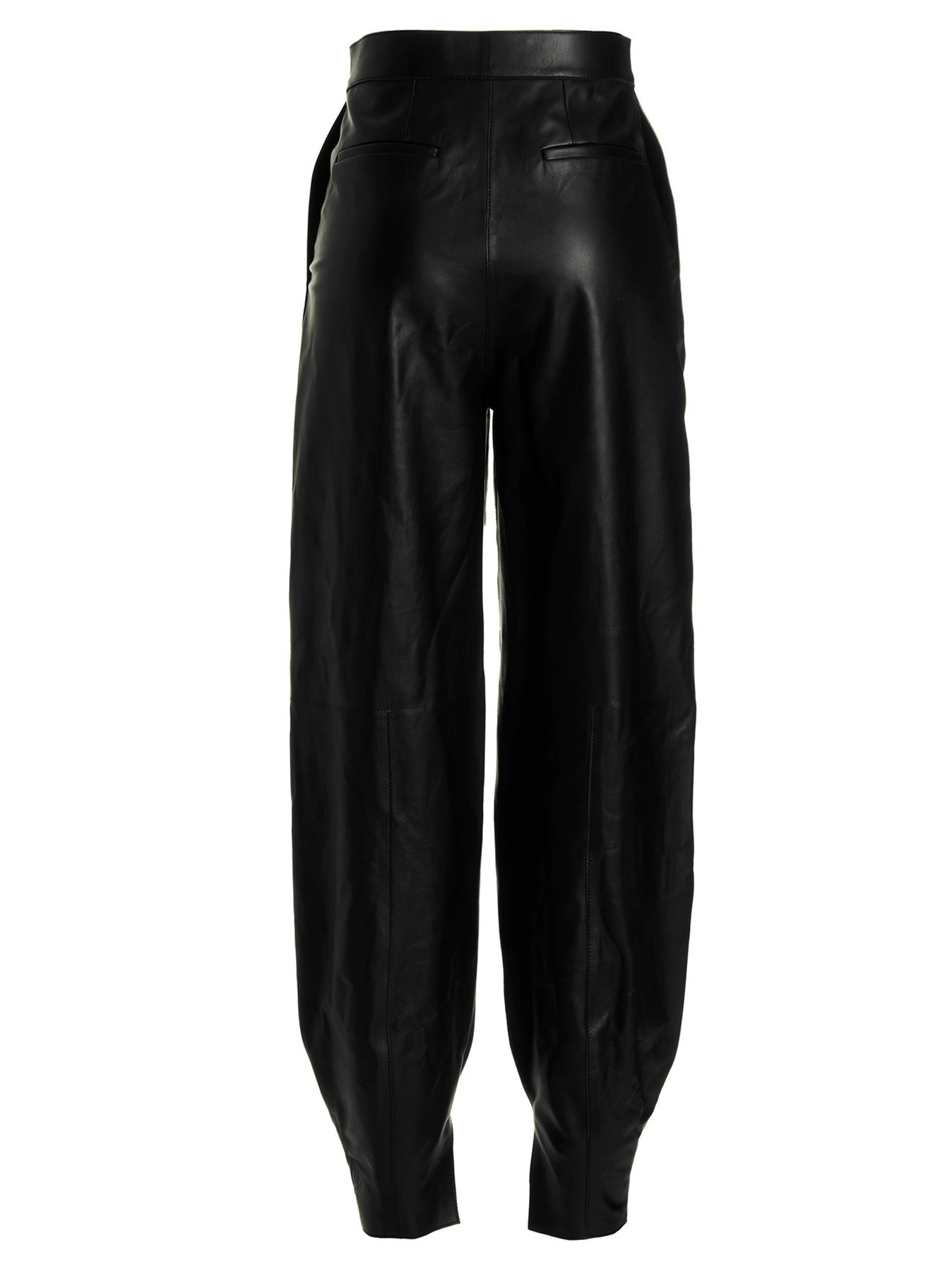 Leather Balloon-Style Pants Black - 2