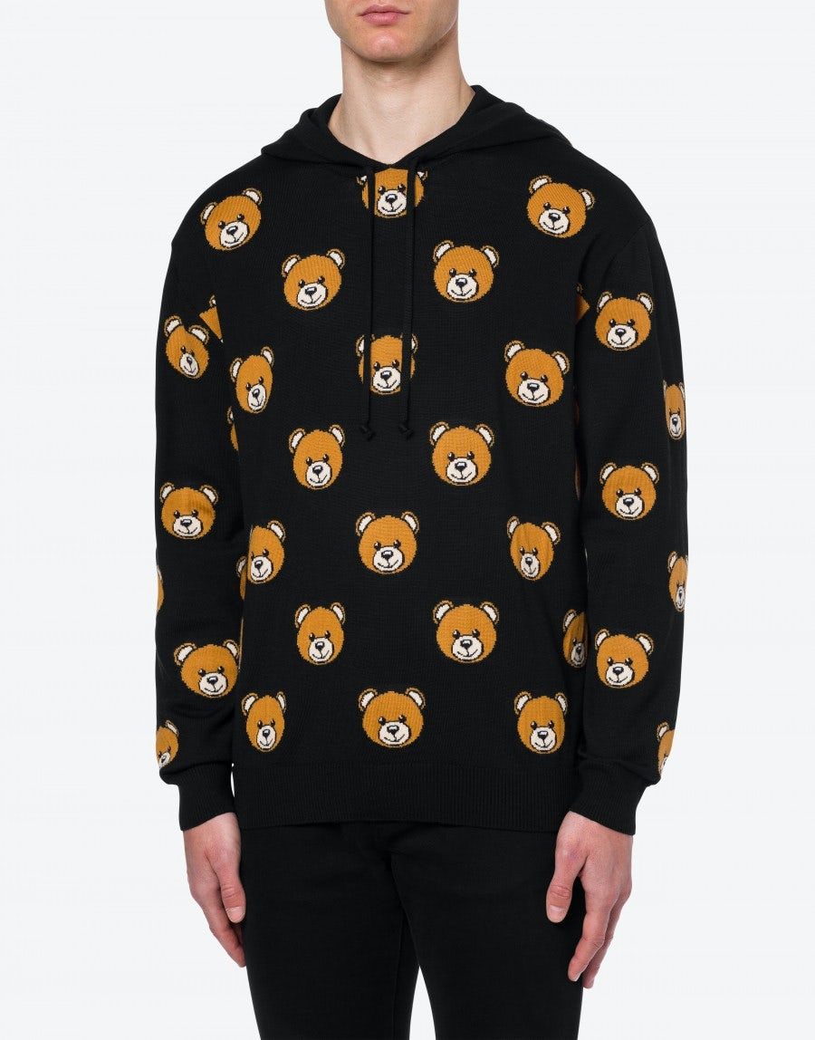 ALLOVER TEDDY BEAR HOODIE - 2