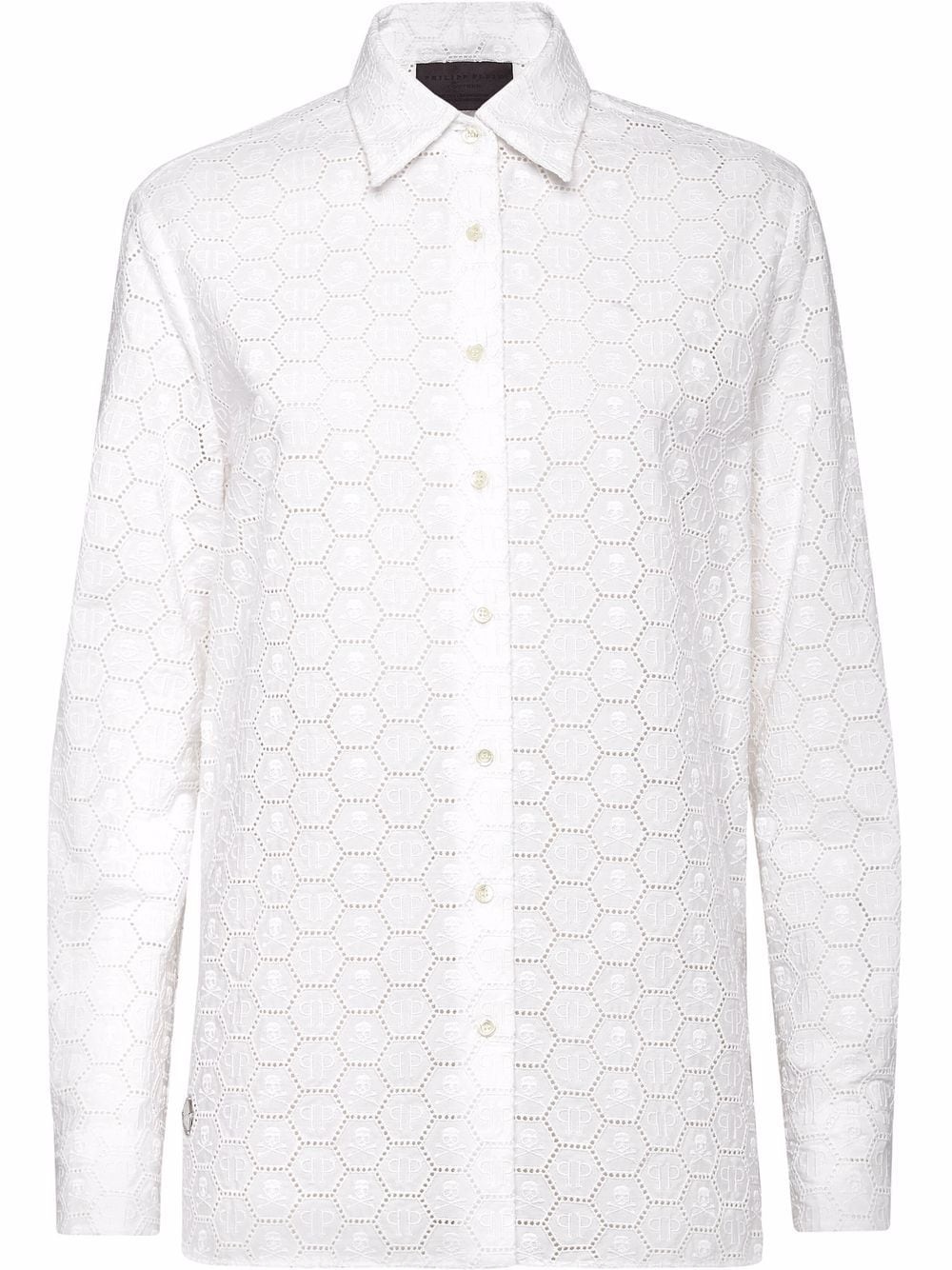 long-sleeve lace shirt - 1