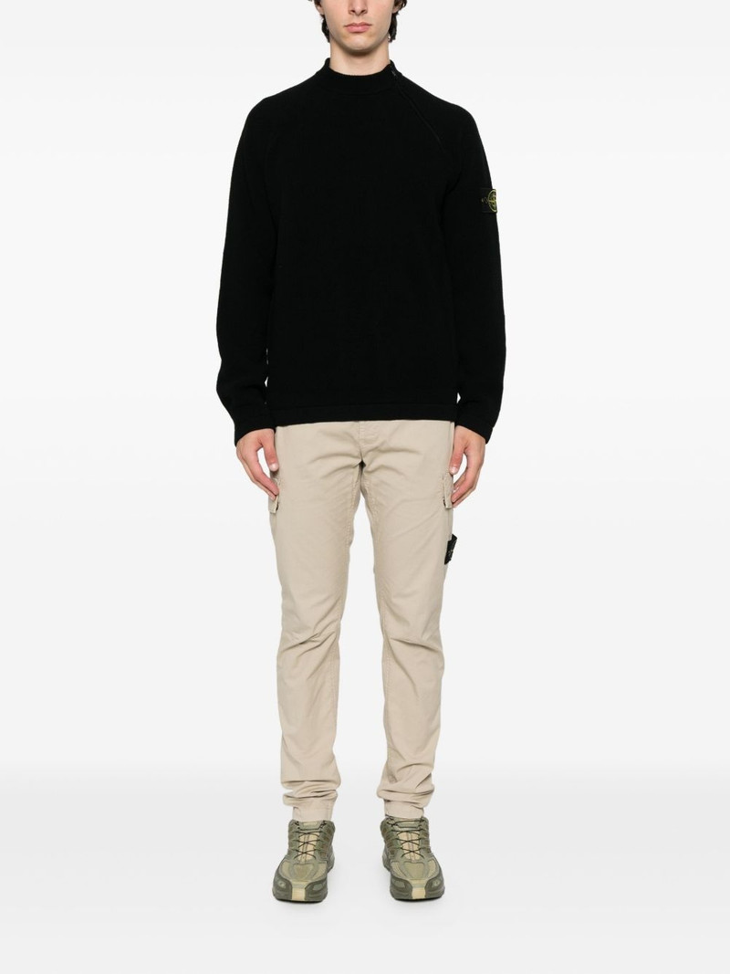 Stone Island side-zip logo-patch jumper outlook