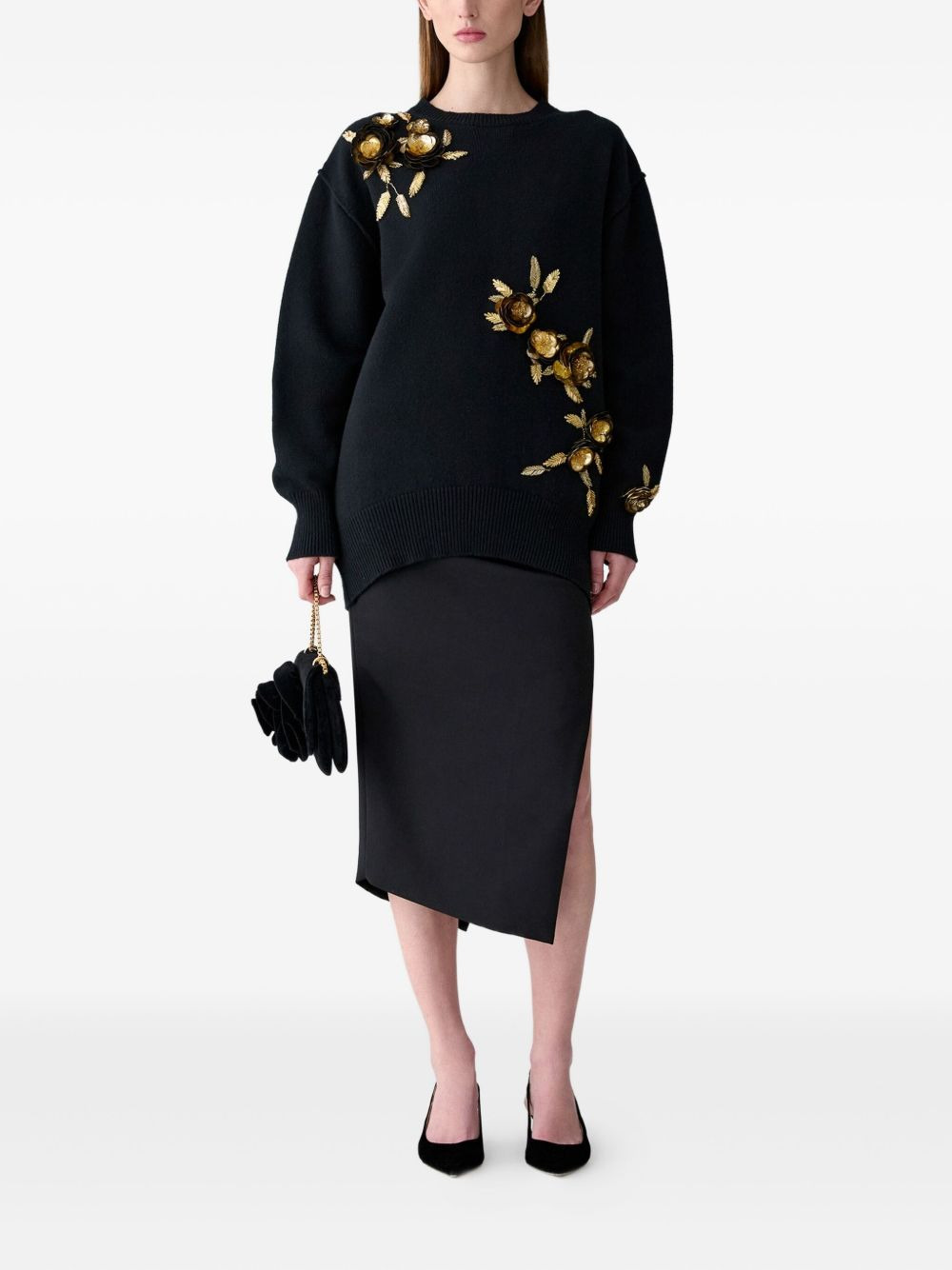 floral-embroidered wool-cashmere sweater - 3